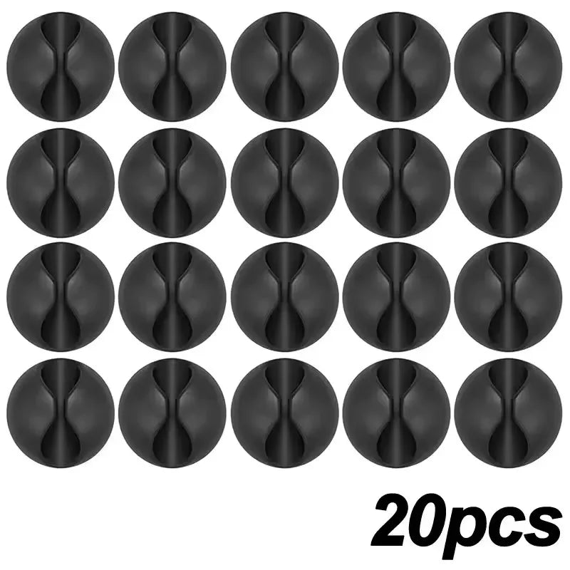 5/50 pçs mini cabo dobadoura organizador clipes de cabo de carregamento usb mesa arrumado organizador fio cabo titular protetores em casa escritório carro