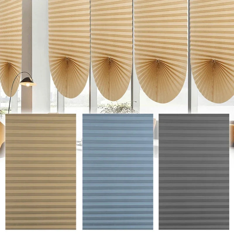 Cortinas plissadas autoadesivas, 5 tamanhos, banheiro, varanda, meia blackout, cortinas para quarto, sala de estar, varanda