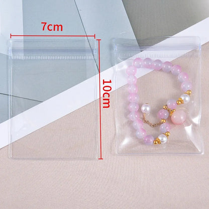 20 pçs malotes de jóias transparentes anti-oxidação zip lock sacos de armazenamento para brinco colar pulseira diy exibição embalagem