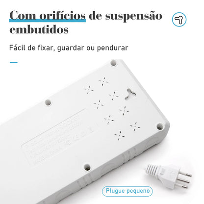 Extensão tomada,Extensão elétrica,Tomada usb,Filtro de linha de tomada,Regua tomadas de energia,Extensao eletrica,110-220V,10A