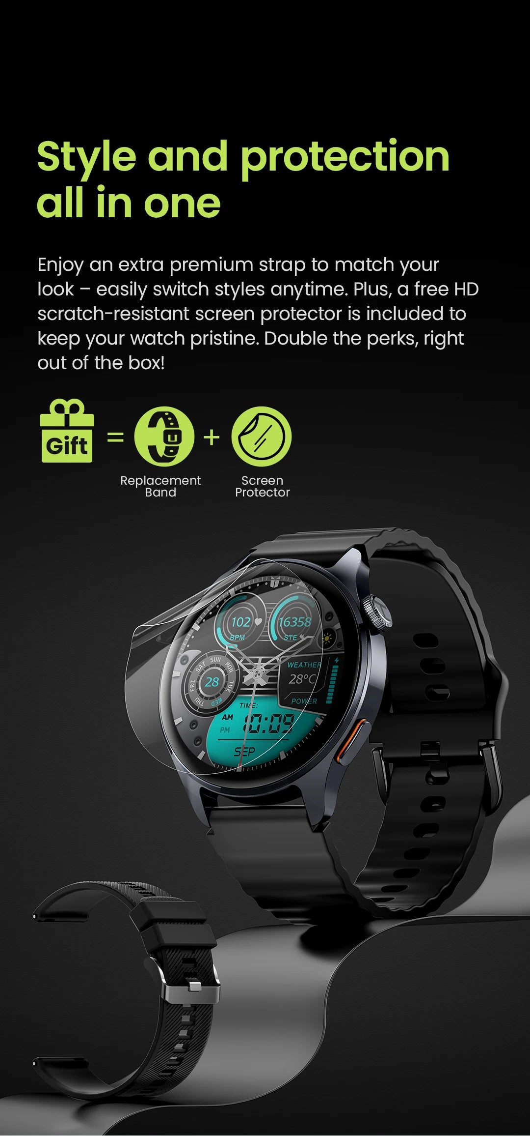 Relógio HAYLOU 4S GPS Smartwatch com Tela HD AMOLED de 1.43”, Posicionamento GPS por 5 Satélites, 120+ Modos de Treino, Relógio Inteligente para Fitness