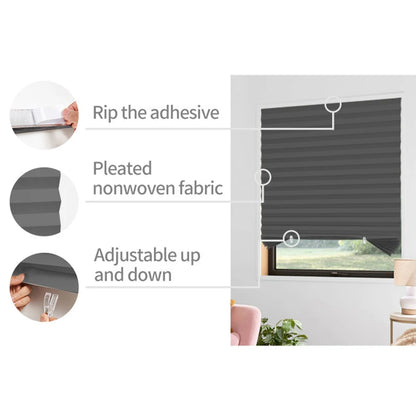 Cortinas plissadas autoadesivas, 5 tamanhos, banheiro, varanda, meia blackout, cortinas para quarto, sala de estar, varanda