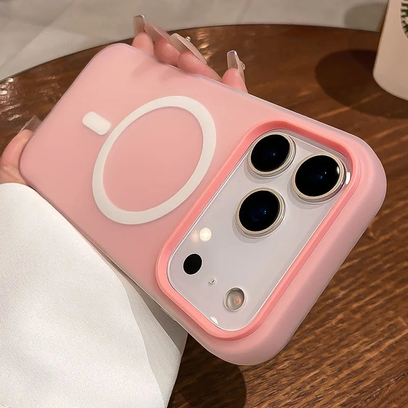 Luxo 2 em 1 magnético à prova de choque para iphone 17 pro max ar 16 15 14 plus 13 12 11 silicone líquido