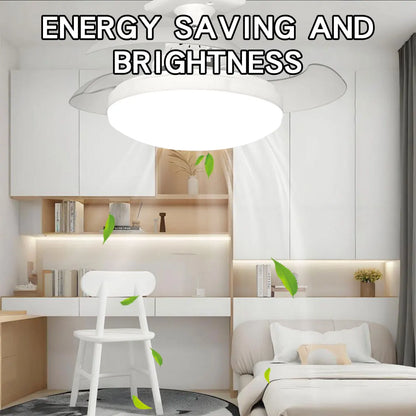 Ventilador de teto LED 30W E27 com controle remoto para escurecimento, adequado para sala de estar, estudo, uso doméstico, 110-265V