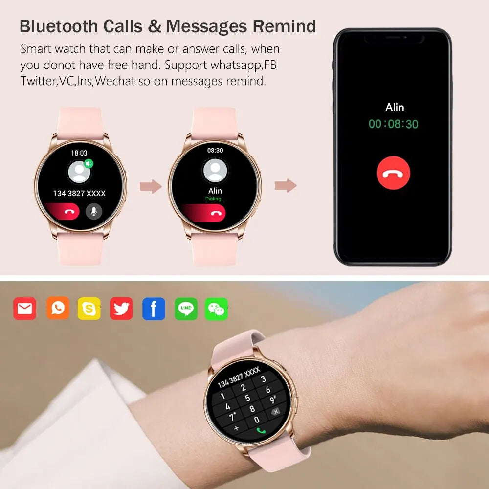 MEVADEN-Bluetooth chamada relógio inteligente para homens e mulheres, relógios personalizados, esporte fitness tracker, freqüência cardíaca, android, ios, y22