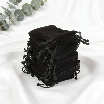 100 unidades de sacos de veludo com cordão para joias, bolsas de camurça macia 5x7cm 7x9cm 9x12cm, pequenas embalagens para presentes, para anéis, brincos e pulseiras