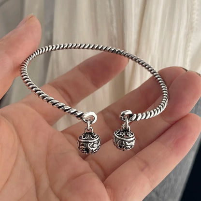 100% sólido 925 prata esterlina retro pulseira para mulheres homens vintage artesanal flor patern pulseira presente de aniversário