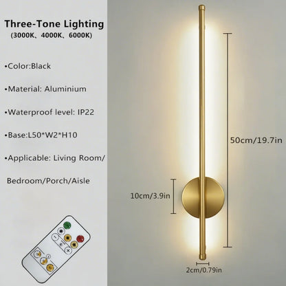 Luminária de parede magnética recarregável 50, preta, dourada, para sala de estar, quarto, corredor, estudo, escada, vestiário, iluminação led, fiação grátis