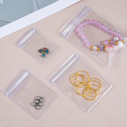 20 pçs malotes de jóias transparentes anti-oxidação zip lock sacos de armazenamento para brinco colar pulseira diy exibição embalagem