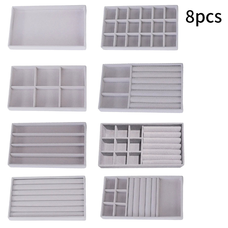 Reunindo Jewelry Box, Jewelry Tray, Adequado para Todos os Tipos de Armazenamento de Jóias, 1Pc