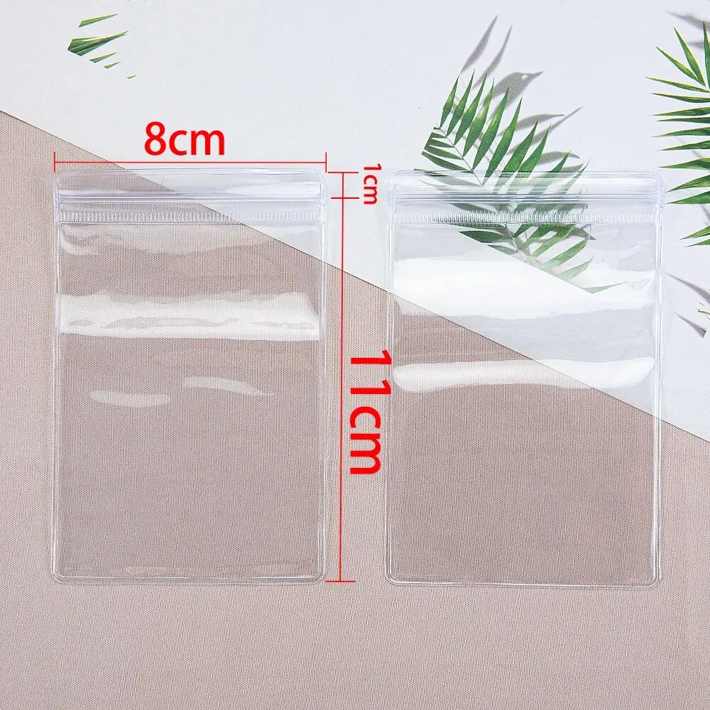 20 pçs malotes de jóias transparentes anti-oxidação zip lock sacos de armazenamento para brinco colar pulseira diy exibição embalagem