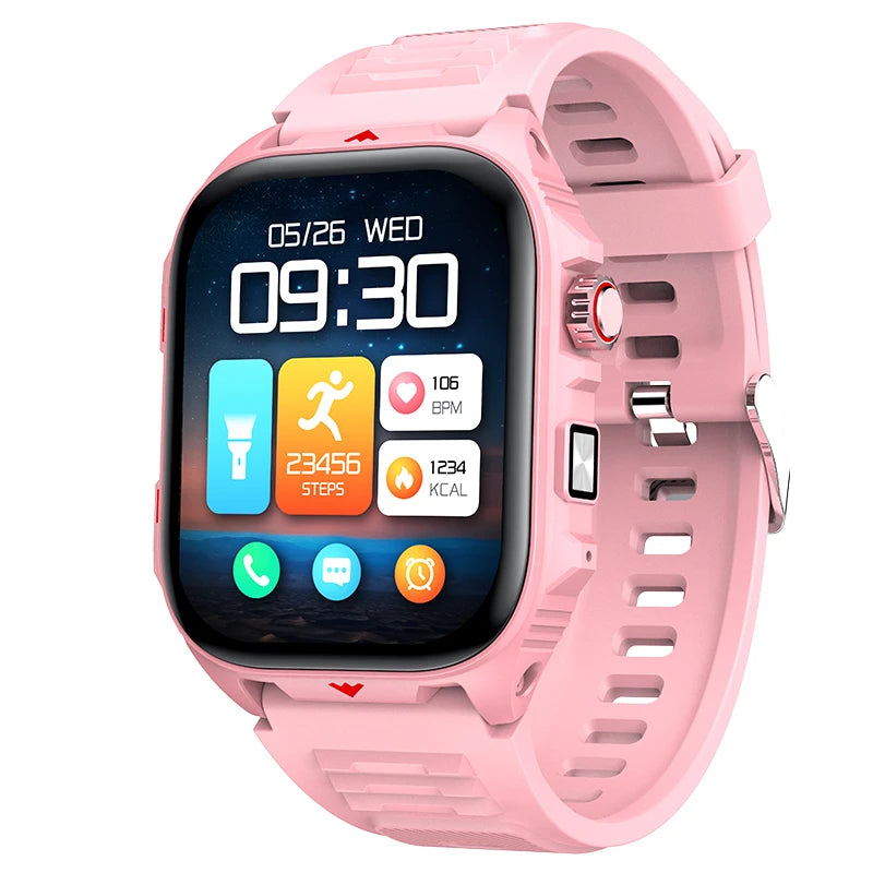 Relógio Inteligente Eletrônico com Chamada BT, Monitor de Frequência Cardíaca, Smartwatch, Rastreador de Fitness, Relógios Esportivos à Prova d'Água para Homens e Mulheres Android 2026