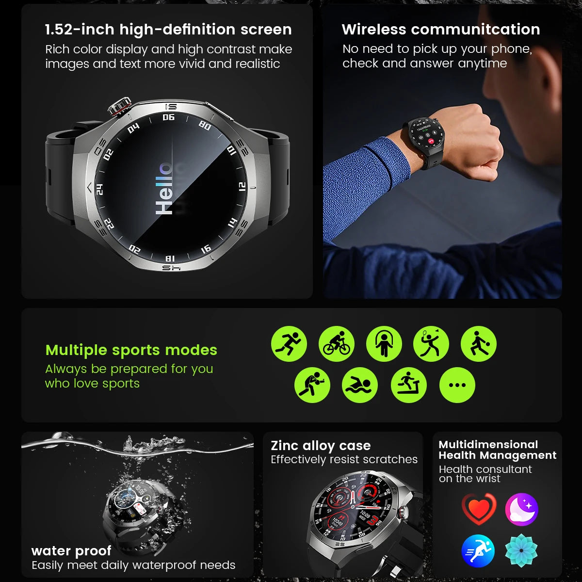 2025new para android e ios relógio inteligente masculino tela amoled gps trajetória de movimento freqüência cardíaca bluetooth chamadas smartwatch à prova dwaterproof água
