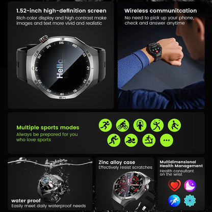 2025new para android e ios relógio inteligente masculino tela amoled gps trajetória de movimento freqüência cardíaca bluetooth chamadas smartwatch à prova dwaterproof água