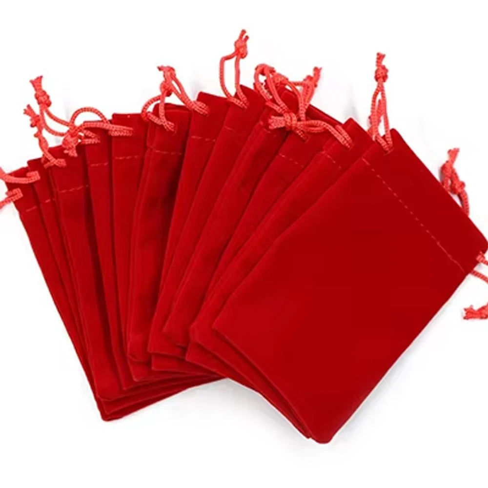 100 unidades de sacos de veludo com cordão para joias, bolsas de camurça macia 5x7cm 7x9cm 9x12cm, pequenas embalagens para presentes, para anéis, brincos e pulseiras