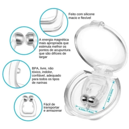 Kit 4 Clipe Nasal Anti Ronco e Apneia Dilatador Magnético