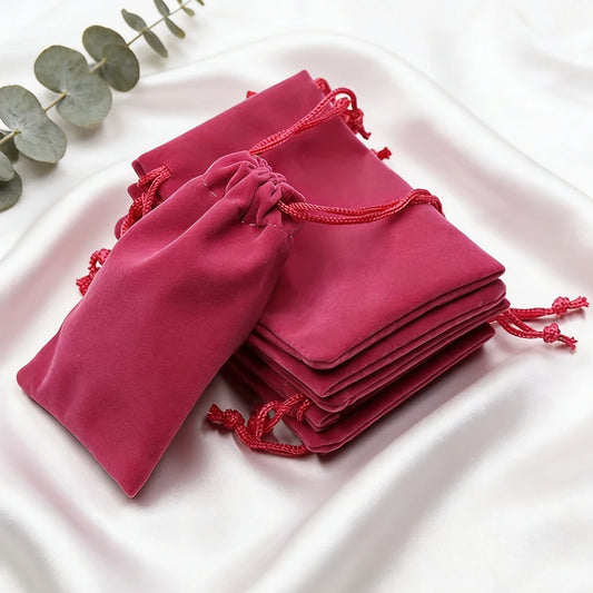 100 unidades de sacos de veludo com cordão para joias, bolsas de camurça macia 5x7cm 7x9cm 9x12cm, pequenas embalagens para presentes, para anéis, brincos e pulseiras