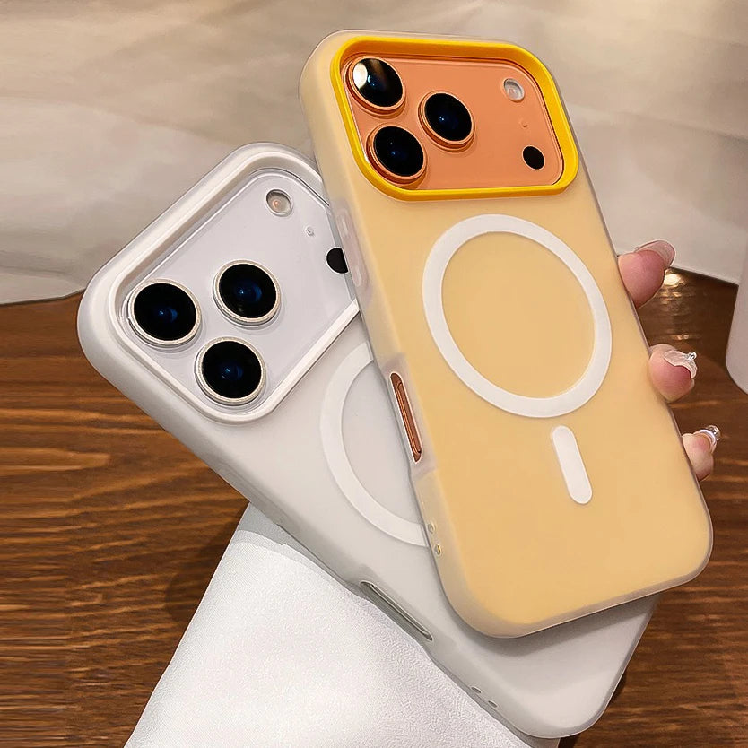 Luxo 2 em 1 magnético à prova de choque para iphone 17 pro max ar 16 15 14 plus 13 12 11 silicone líquido