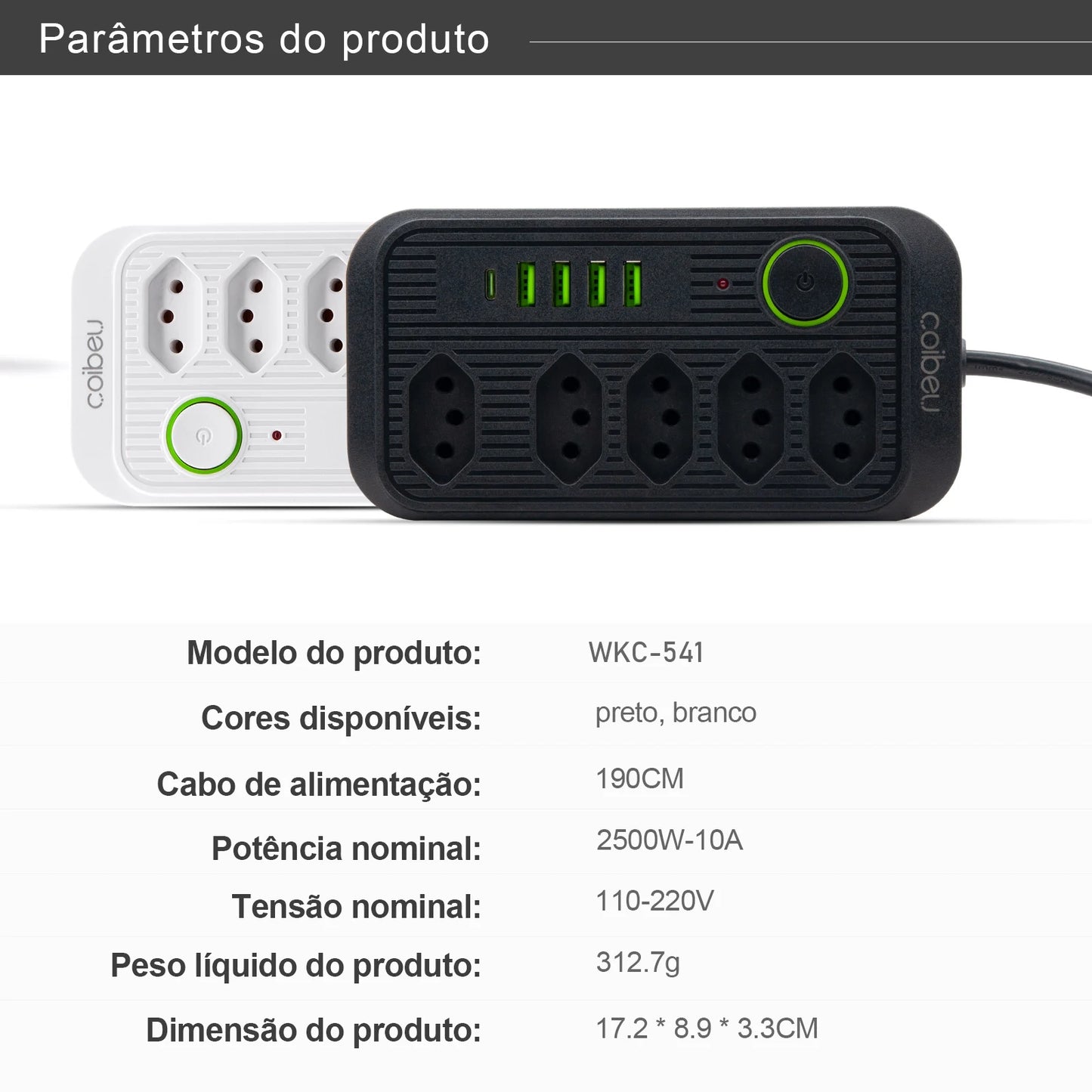 Extensão tomada,Extensão elétrica,Tomada usb,Filtro de linha de tomada,Regua tomadas de energia,Extensao eletrica,110-220V,10A