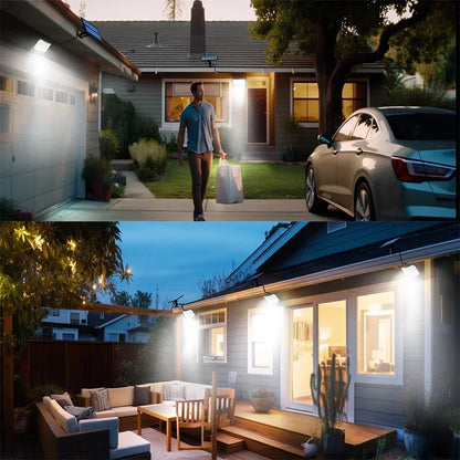 Luz solar ao ar livre super brilhante sensor de movimento solar forte energia led jardim lâmpada parede ip65 à prova dip65 água 3 modo trabalho