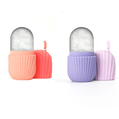 Massageador de rolo de gelo de silicone para rosto, olhos - cuidados naturais da pele, resfriamento e eliminação de bolsas para os olhos, reutilizáveis e calmante