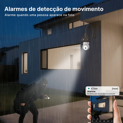 Câmera de rede sem fio com lâmpada E27 Câmera inteligente para casa ao ar livre à prova d'água com áudio bidirecional icsee