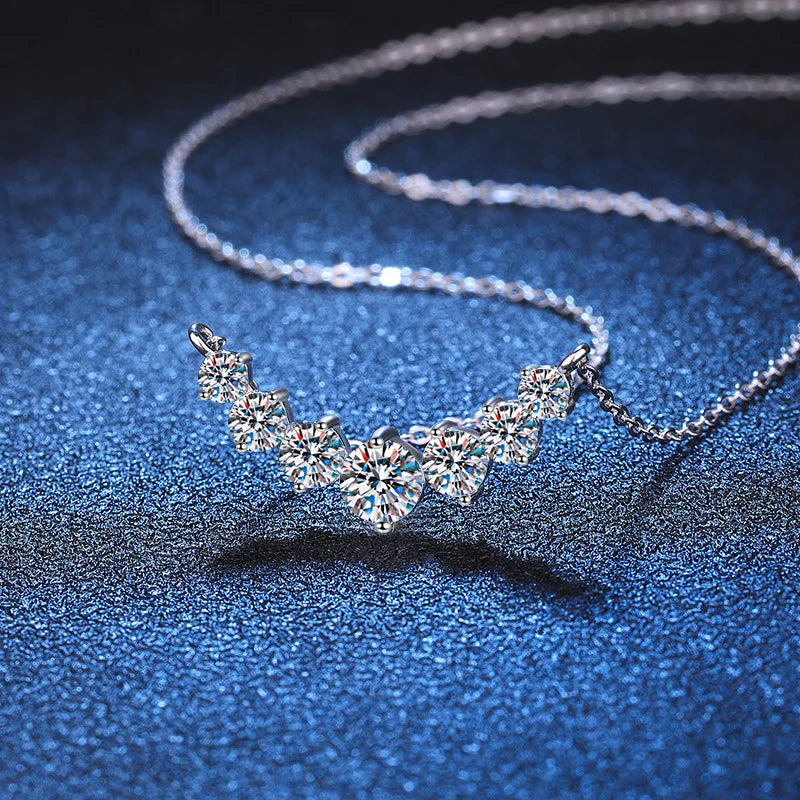 Colar de moissanite para mulheres, joias finas de casamento com certificados, prata esterlina 925 banhada a ouro branco 18k