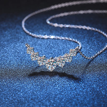 Colar de moissanite para mulheres, joias finas de casamento com certificados, prata esterlina 925 banhada a ouro branco 18k