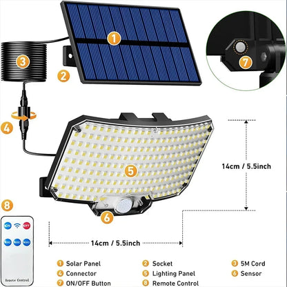 Luz solar ao ar livre super brilhante sensor de movimento solar forte energia led jardim lâmpada parede ip65 à prova dip65 água 3 modo trabalho