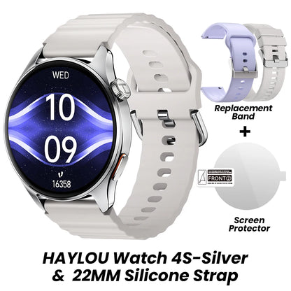 Relógio HAYLOU 4S GPS Smartwatch com Tela HD AMOLED de 1.43”, Posicionamento GPS por 5 Satélites, 120+ Modos de Treino, Relógio Inteligente para Fitness