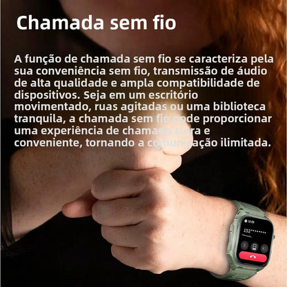 Relógio Inteligente Eletrônico com Chamada BT, Monitor de Frequência Cardíaca, Smartwatch, Rastreador de Fitness, Relógios Esportivos à Prova d'Água para Homens e Mulheres Android 2026